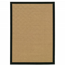 Beige And Black Plain Indoor Outdoor Runner Rug - 2’ x 8’