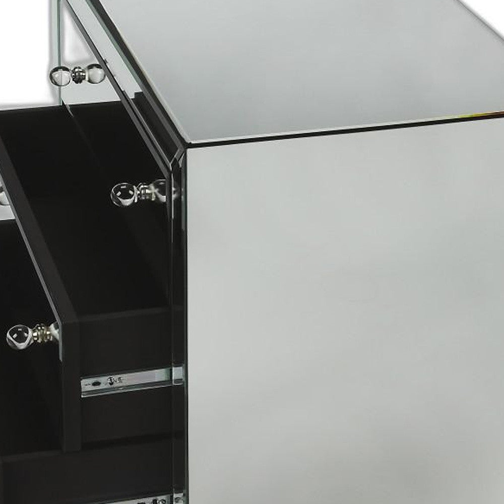 30" Clear Glass Three Drawer Standard Chest