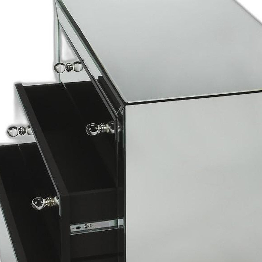 30" Clear Glass Three Drawer Standard Chest