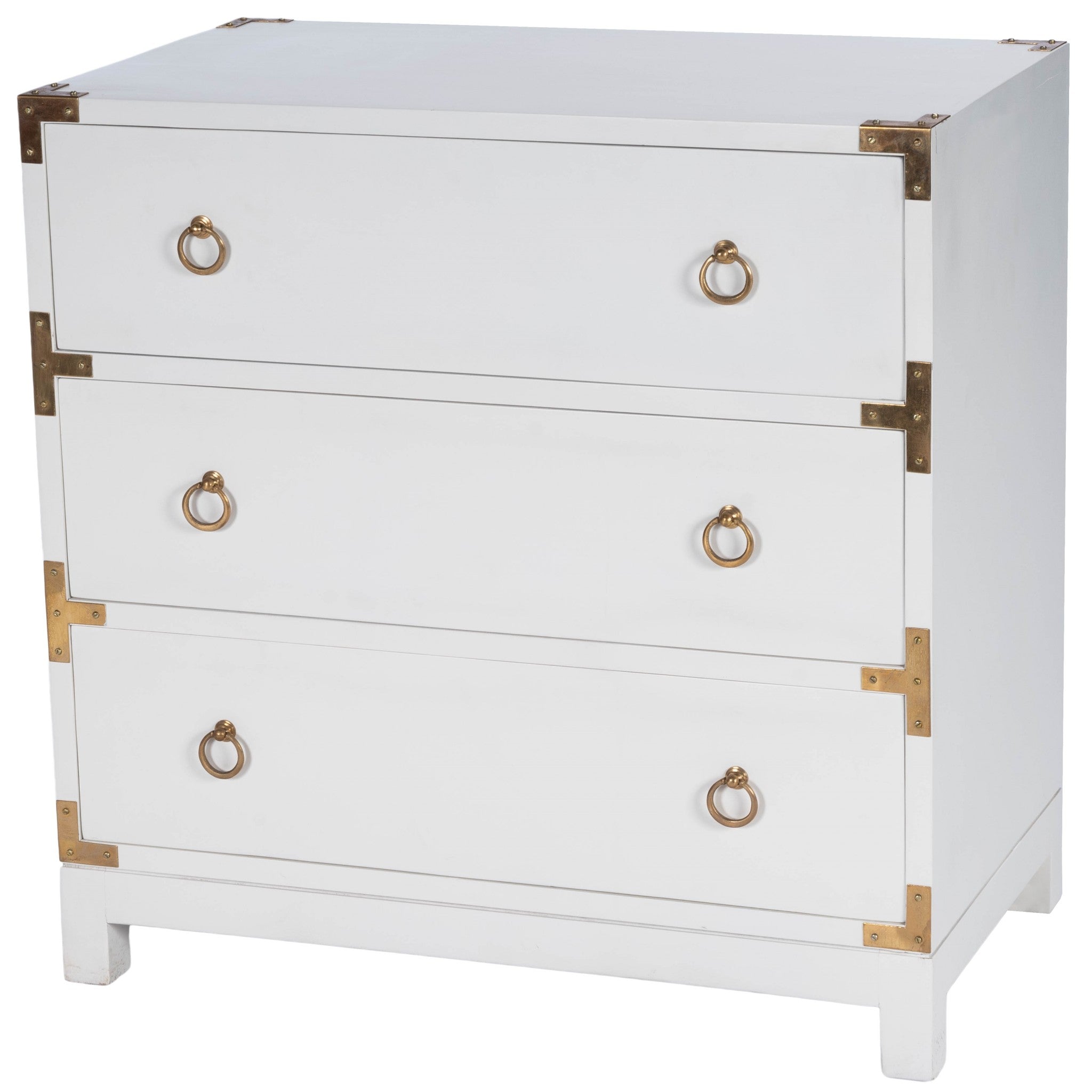 28" White Solid Wood Three Drawer Standard Dresser