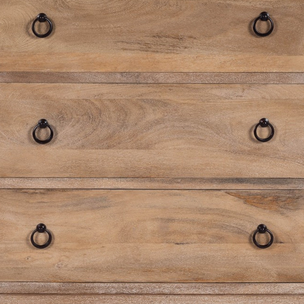 28" Natural Wood Solid Wood Three Drawer Standard Dresser