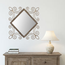 Traditional Diamond Wall Mirror With Metal Detailing