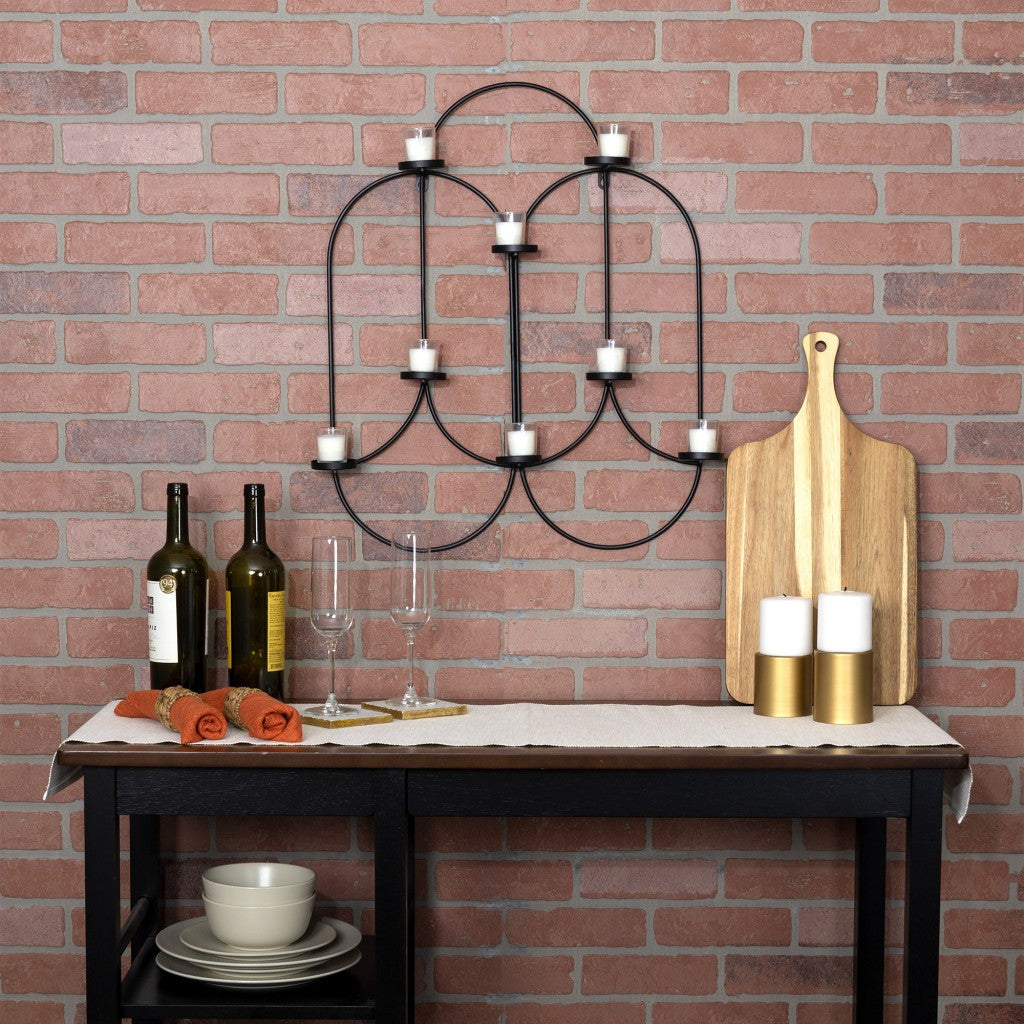 Matte Black Tea Light Holder Wall Decor