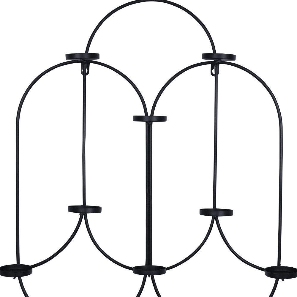 Matte Black Tea Light Holder Wall Decor