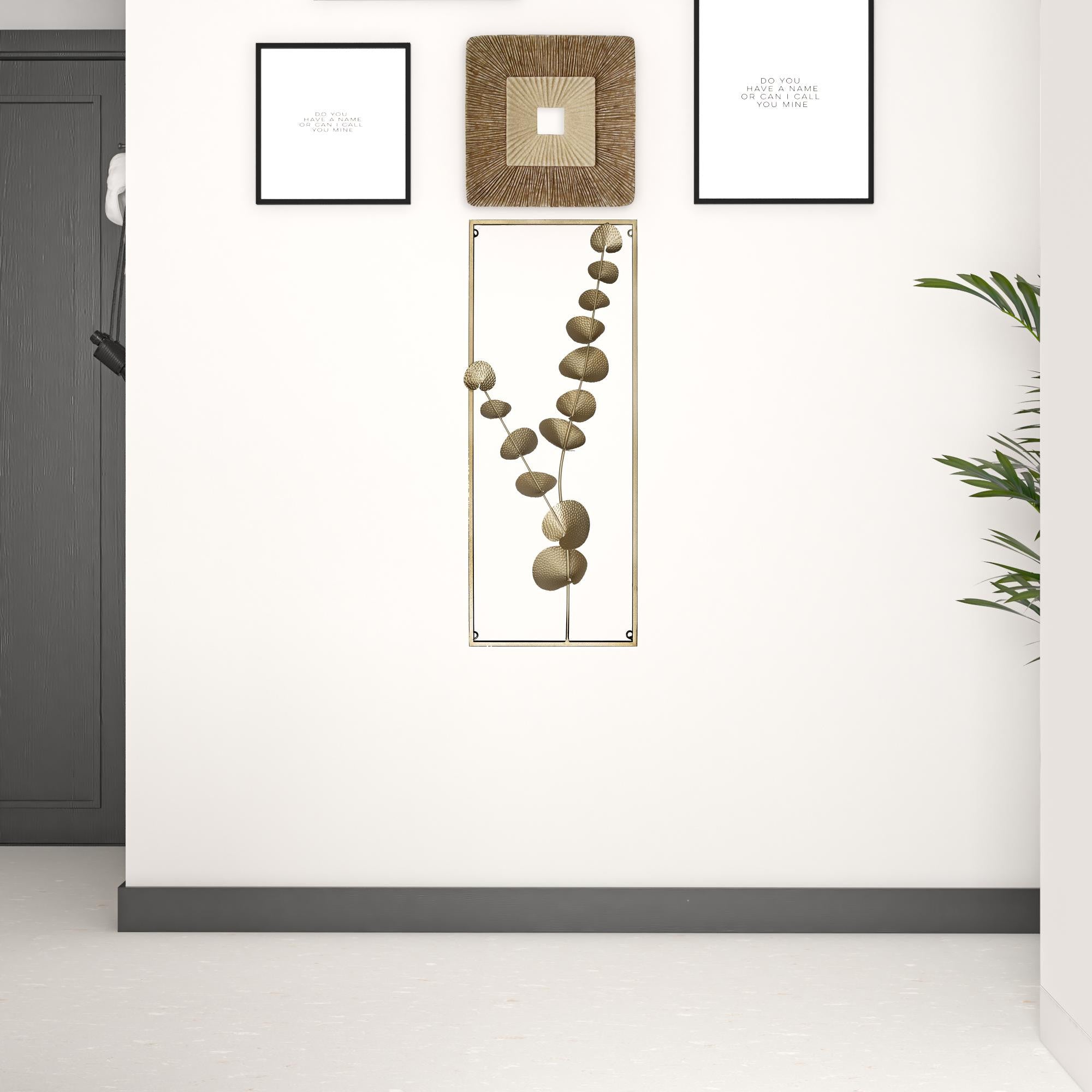 Framed Metal Plant Wall Decor