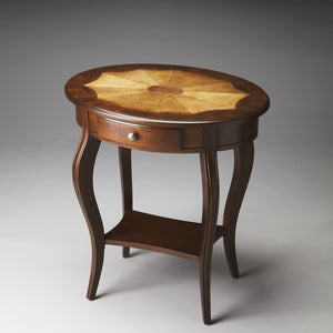 Traditional Cherry Oval Accent Table