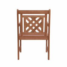 Brown Dining Armchair With Hatched Back