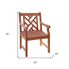 Brown Patio Armchair With Diagonal Design