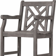 Distressed Patio Armchair With Diagonal Design