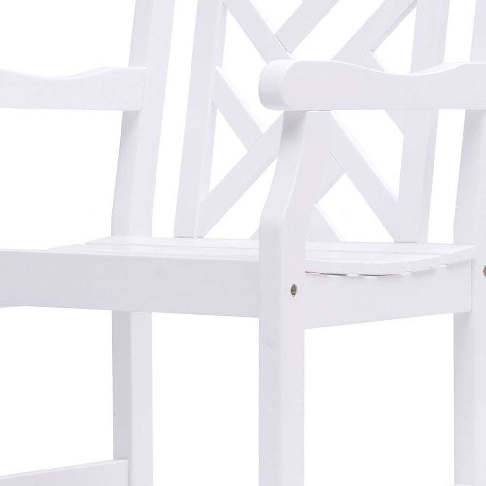White Patio Armchair With Diagonal Design