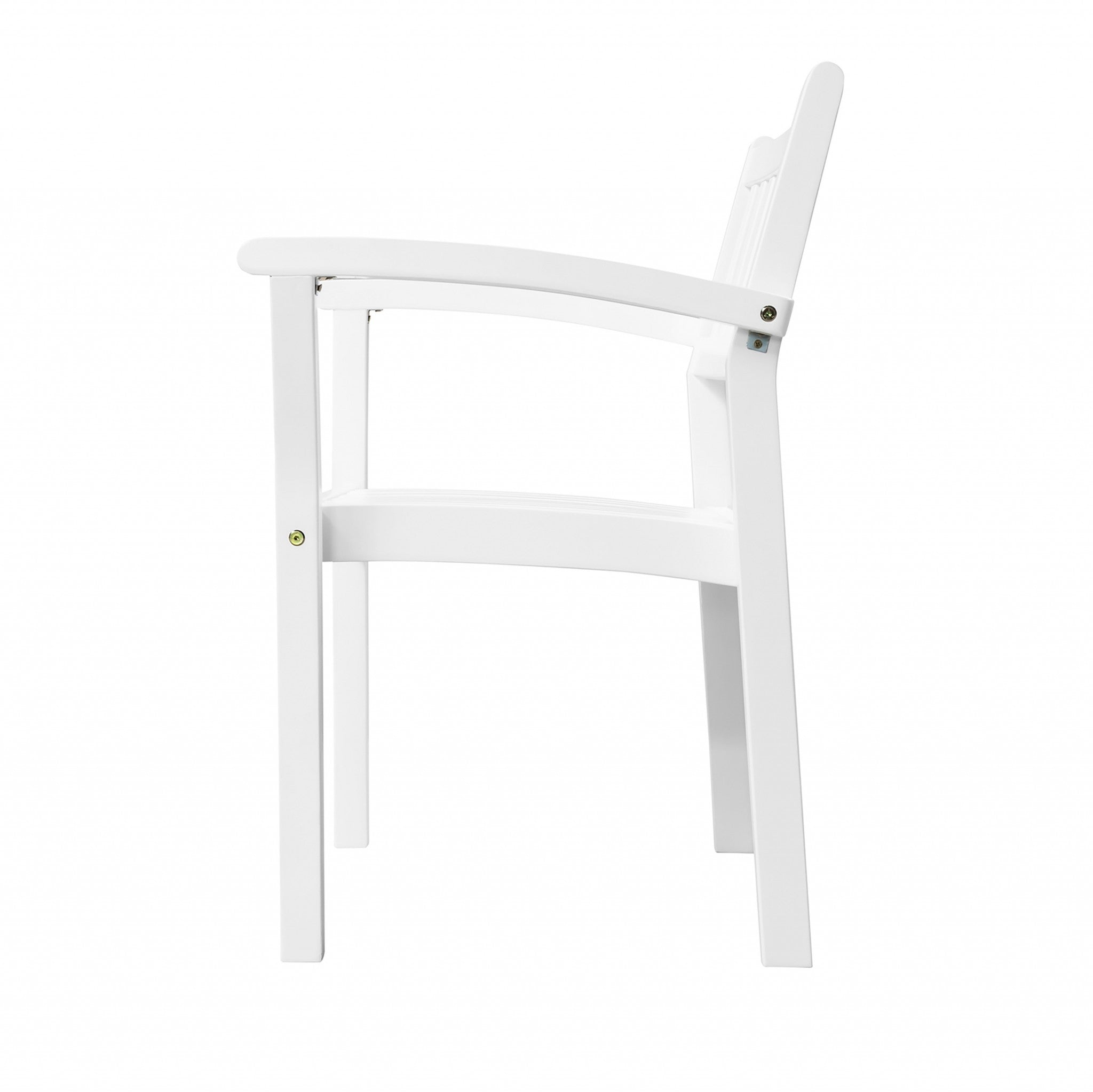 Set Of Two White Stacking Armchairs