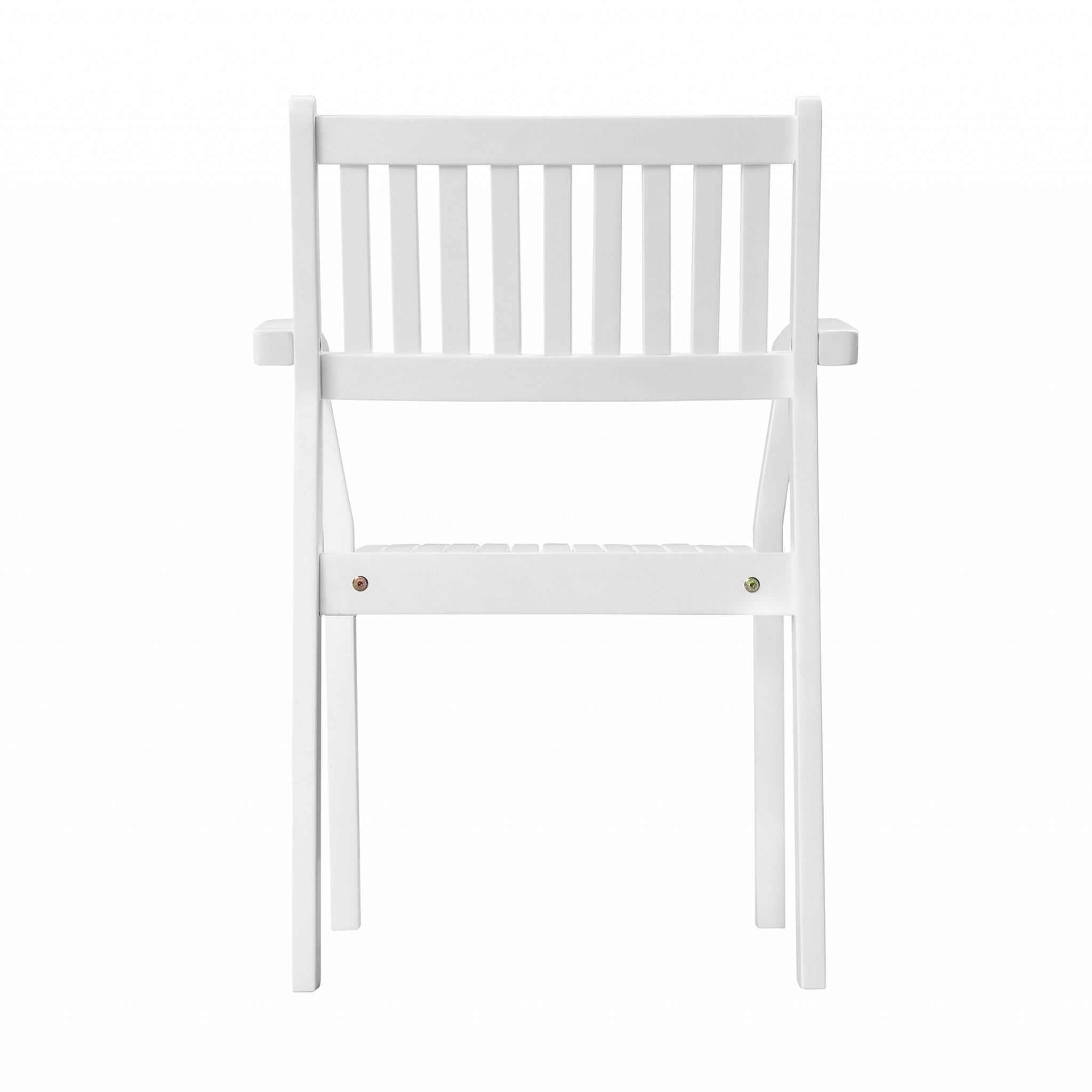 Set Of Two White Stacking Armchairs