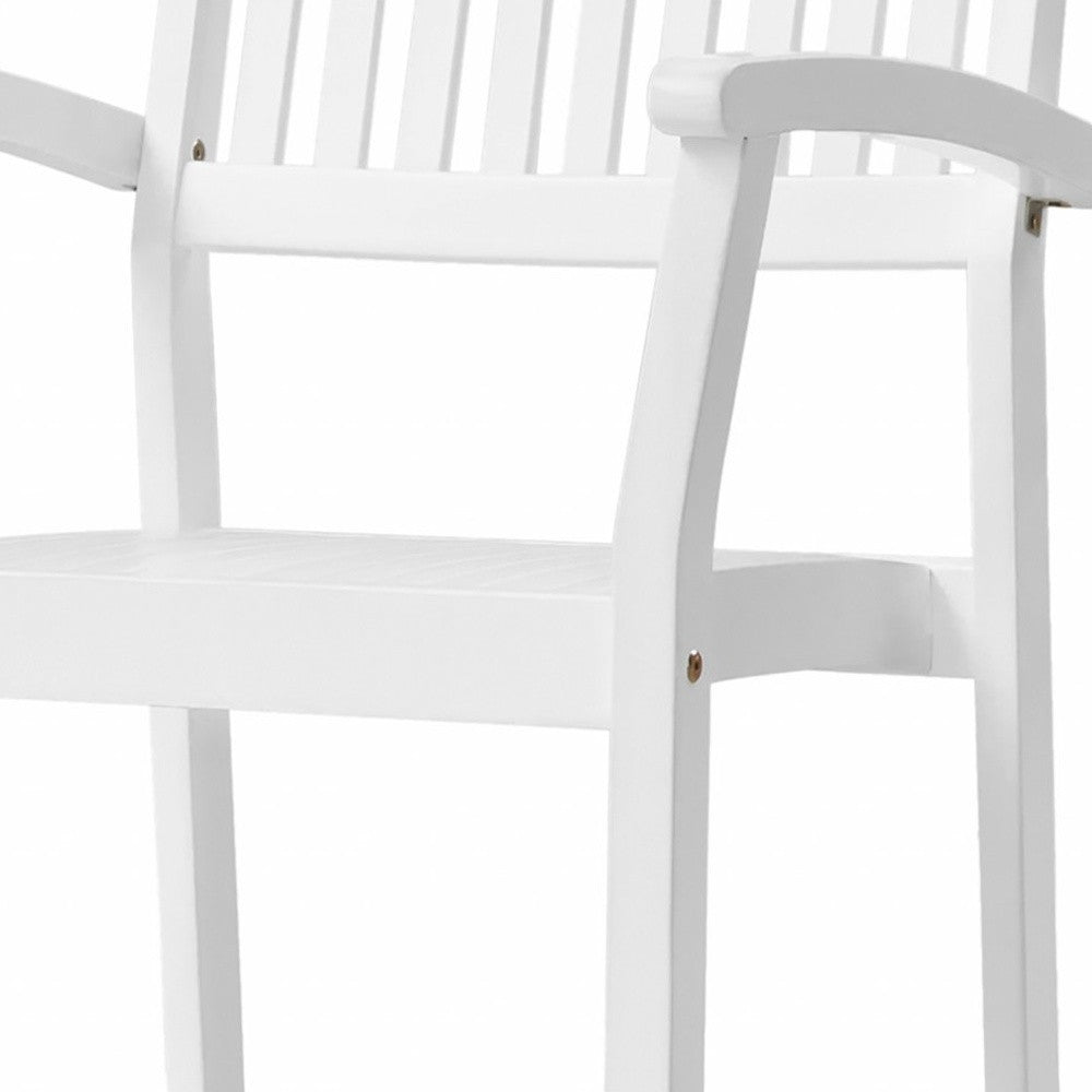 Set Of Two White Stacking Armchairs