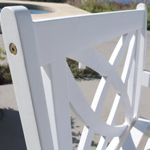 White Patio Armchair With Decorative Back