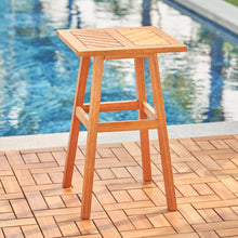 Natural Eucalyptus Slat Wood Outdoor End Table 29