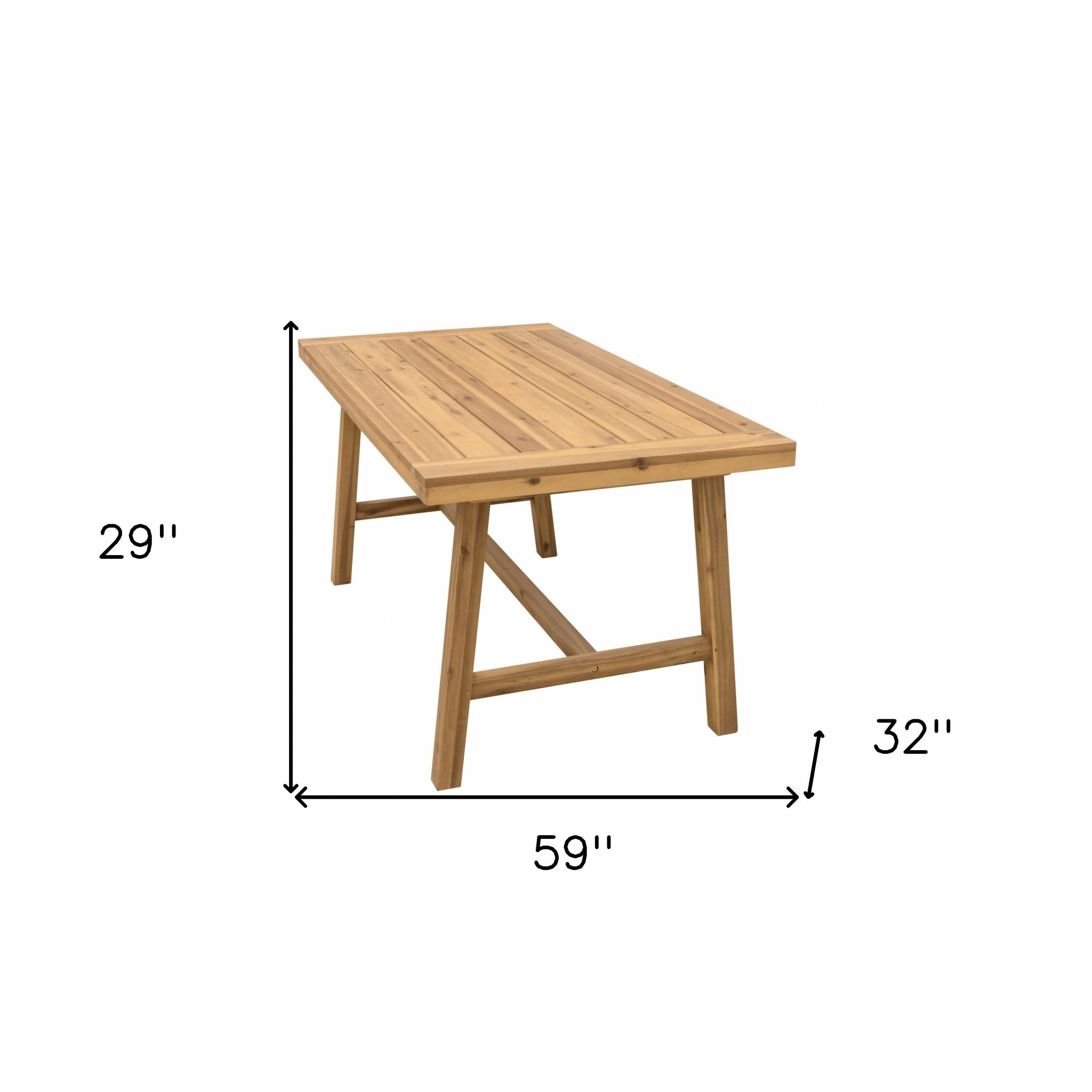 Natural Wood Dining Table With Leg Support