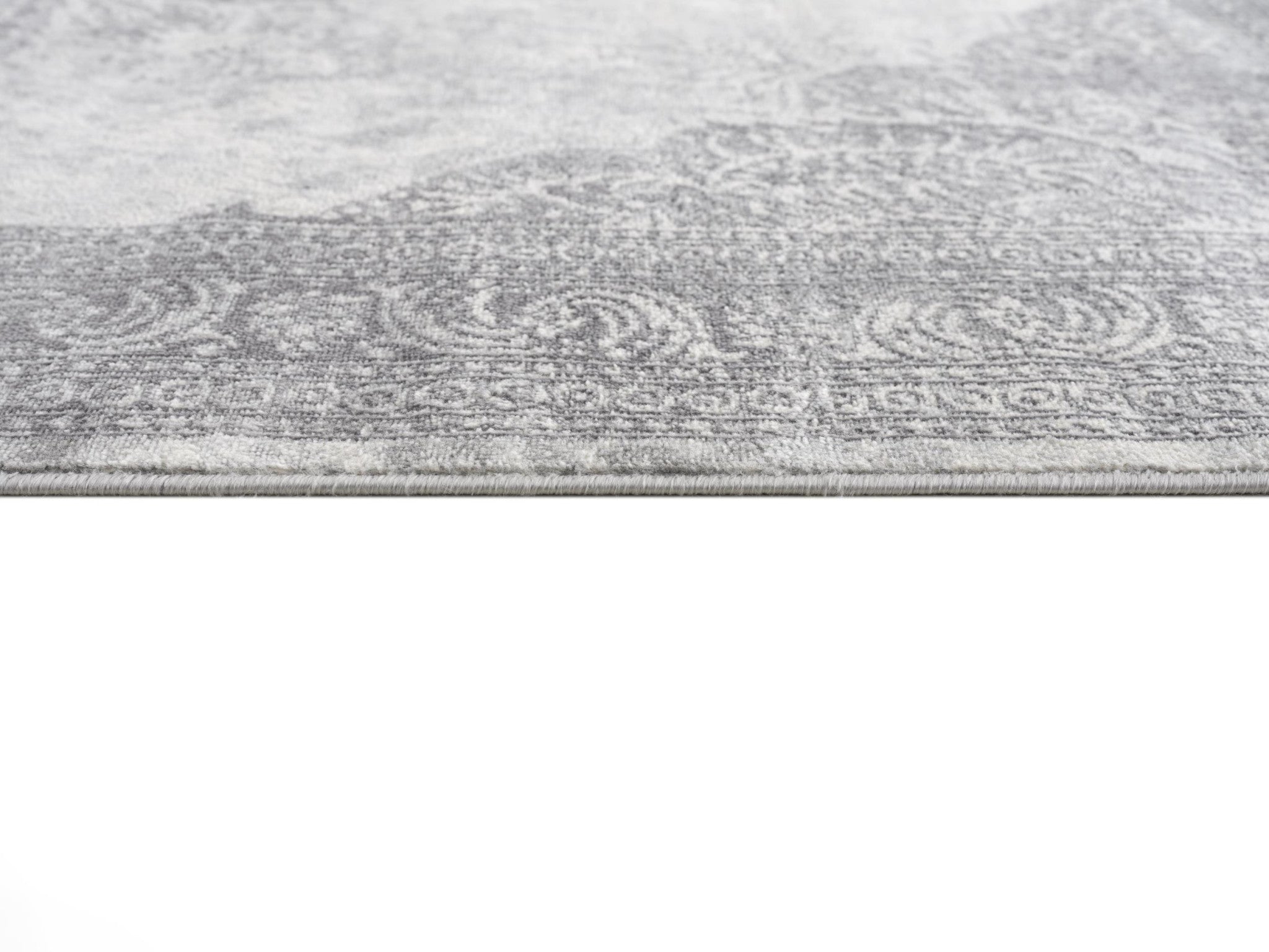 2’ X 4’ Gray Distressed Medallion Area Rug