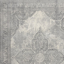 2’ X 4’ Gray Distressed Medallion Area Rug
