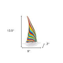 Murano Style Art Glass Primary Sailboat Sculpture
