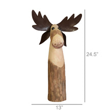 Jumbo Wood And Metal Moose Sculpture