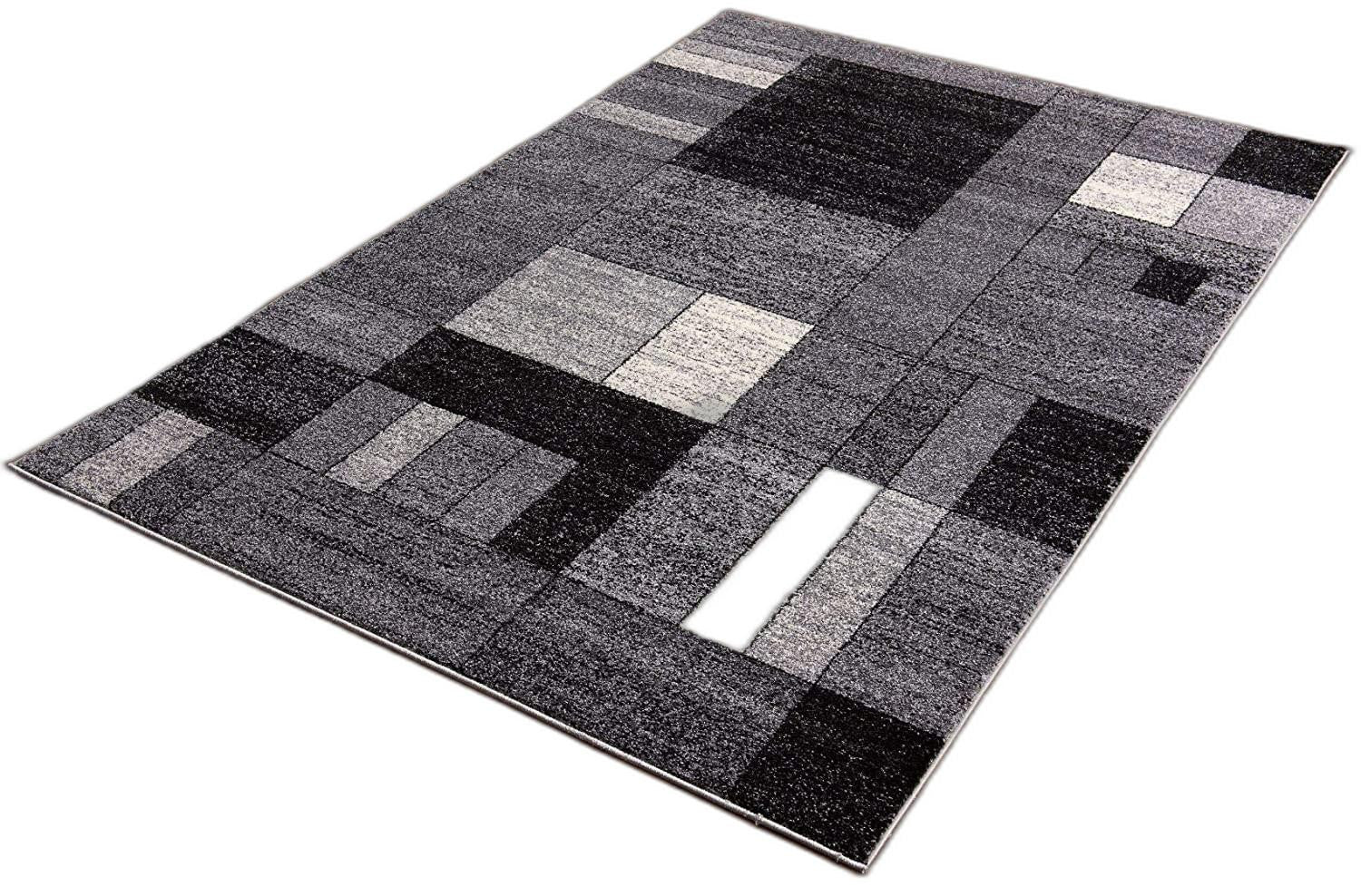 8’ X 11’ Gray Distressed Geometric Area Rug
