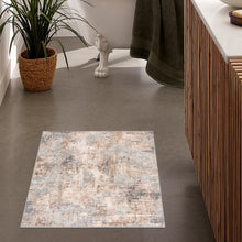 3’ X 5’ Beige And Ivory Abstract Area Rug