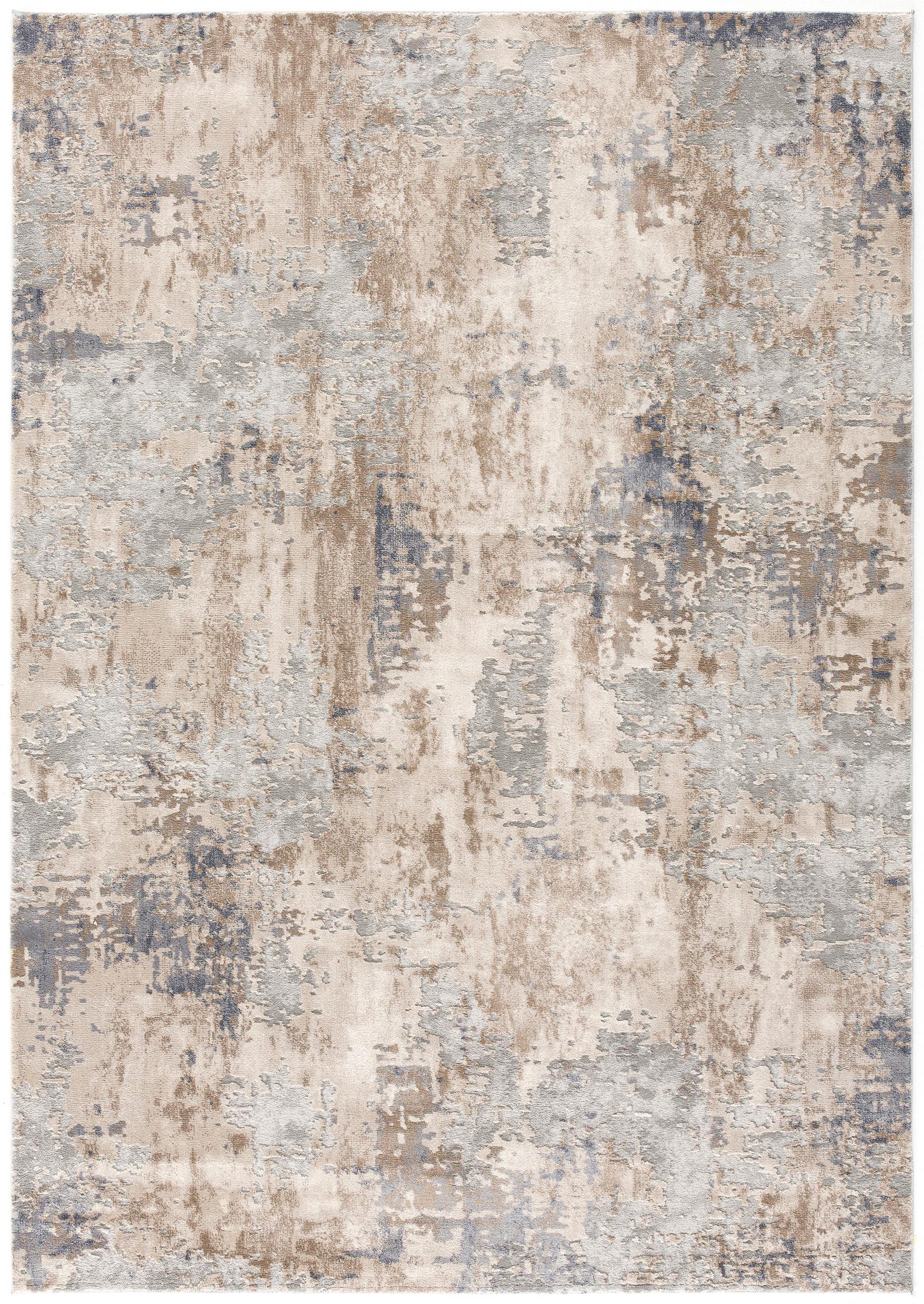 3’ X 5’ Beige And Ivory Abstract Area Rug