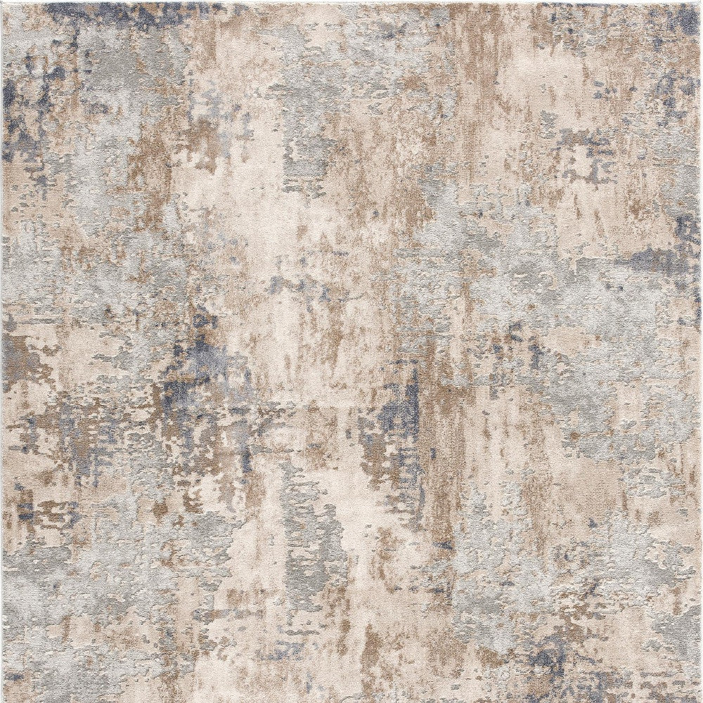3’ X 5’ Beige And Ivory Abstract Area Rug