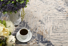 3’ X 5’ Ivory And Beige Abstract Diamonds Area Rug