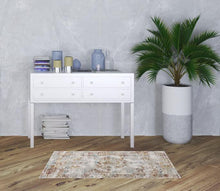 3’ X 5’ Gray And Beige Distressed Ornate Area Rug