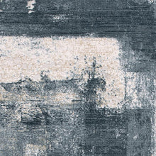 Cream And Blue Abstract Patches Runner Rug - 2’ x 10’