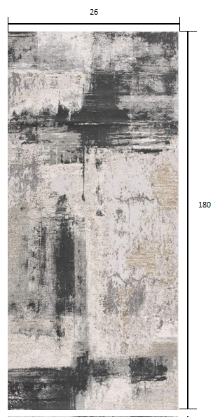 2’ X 10’ Cream And Gray Abstract Patches Runner Rug