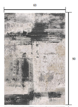 2’ X 10’ Cream And Gray Abstract Patches Runner Rug