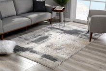 2’ X 10’ Cream And Gray Abstract Patches Runner Rug