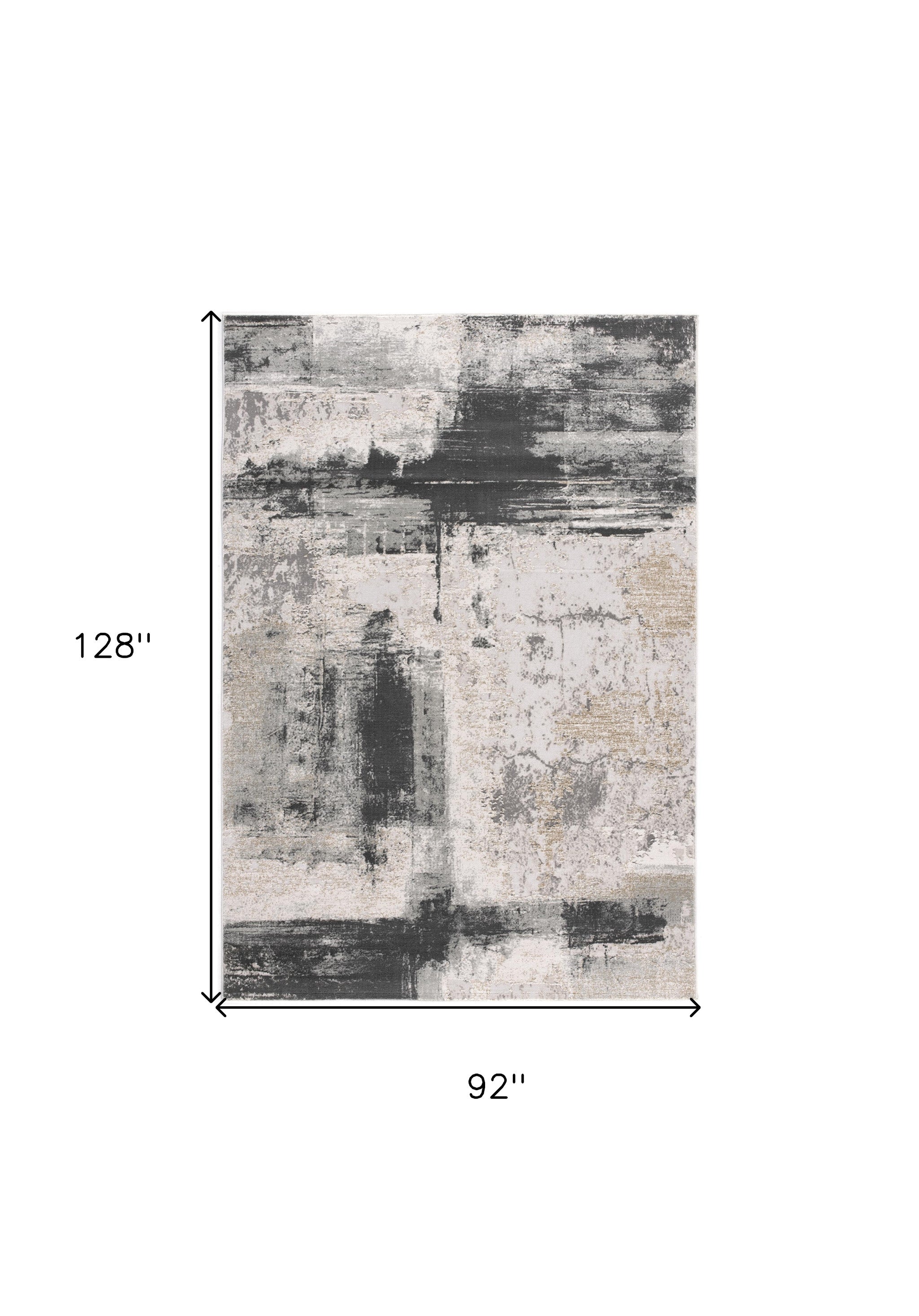 2’ X 10’ Cream And Gray Abstract Patches Runner Rug