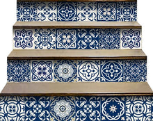 Midnight Blue And White Peel And Stick Removable Tiles 4