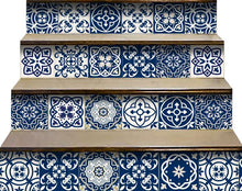 Midnight Blue And White Peel And Stick Removable Tiles 4