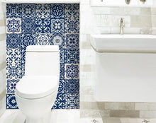 Midnight Blue And White Peel And Stick Removable Tiles 4