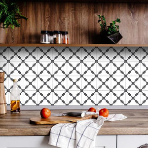 4" X 4" Dark Gray And White Tri Peel And Stick Tiles