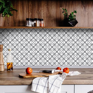 Light Gray And White Coli Peel And Stick Tiles - 4" X 4"