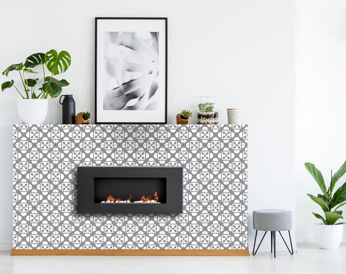 Light Gray And White Coli Peel And Stick Tiles - 4" X 4"