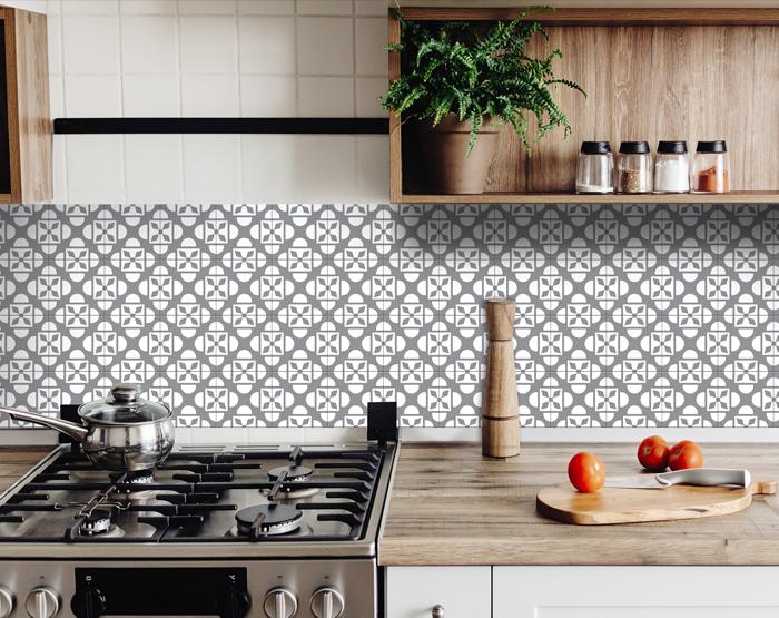 Light Gray And White Coli Peel And Stick Tiles - 4" X 4"