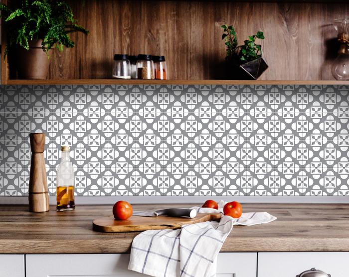 Light Gray And White Coli Peel And Stick Tiles - 4" X 4"