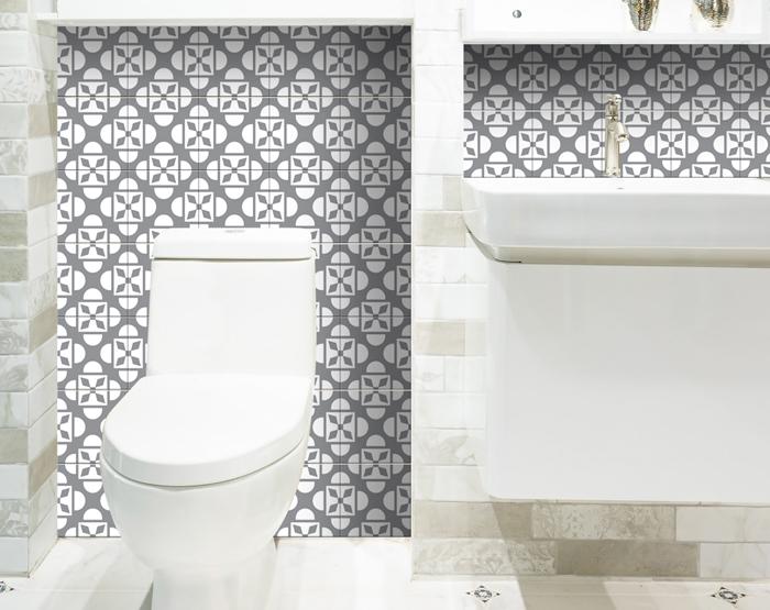 Light Gray And White Coli Peel And Stick Tiles - 4" X 4"