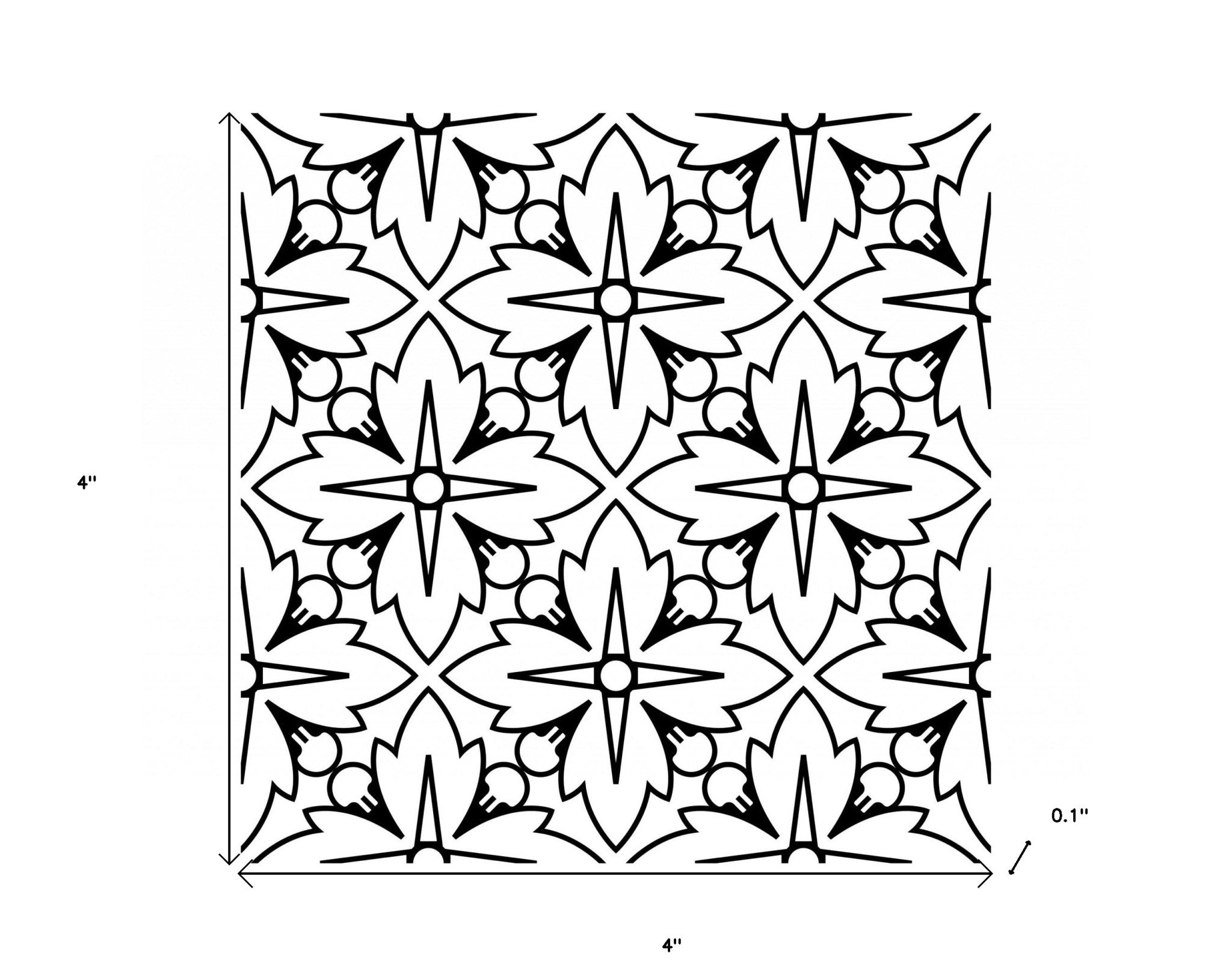 Black And White Silo Peel And Stick Removable Tiles - 4" x 4"