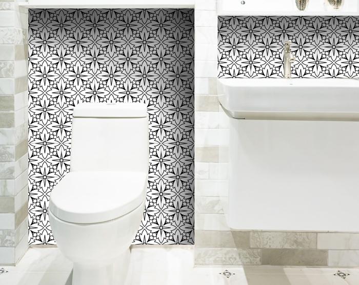 Black And White Silo Peel And Stick Removable Tiles - 4" x 4"