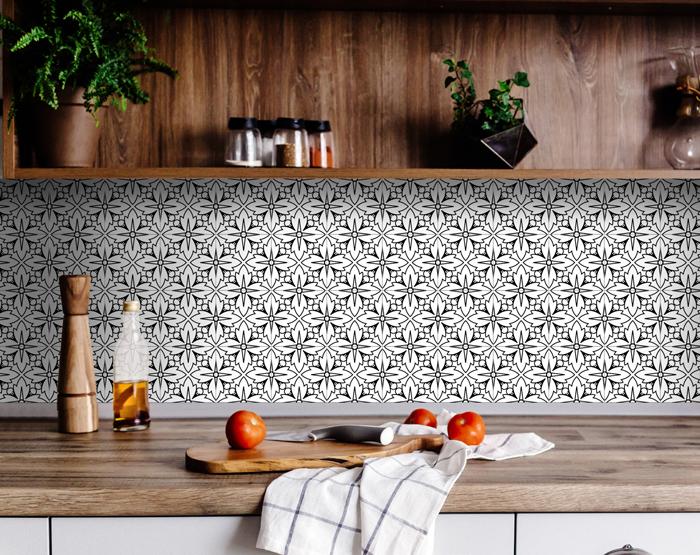 Black And White Silo Peel And Stick Removable Tiles - 4" x 4"