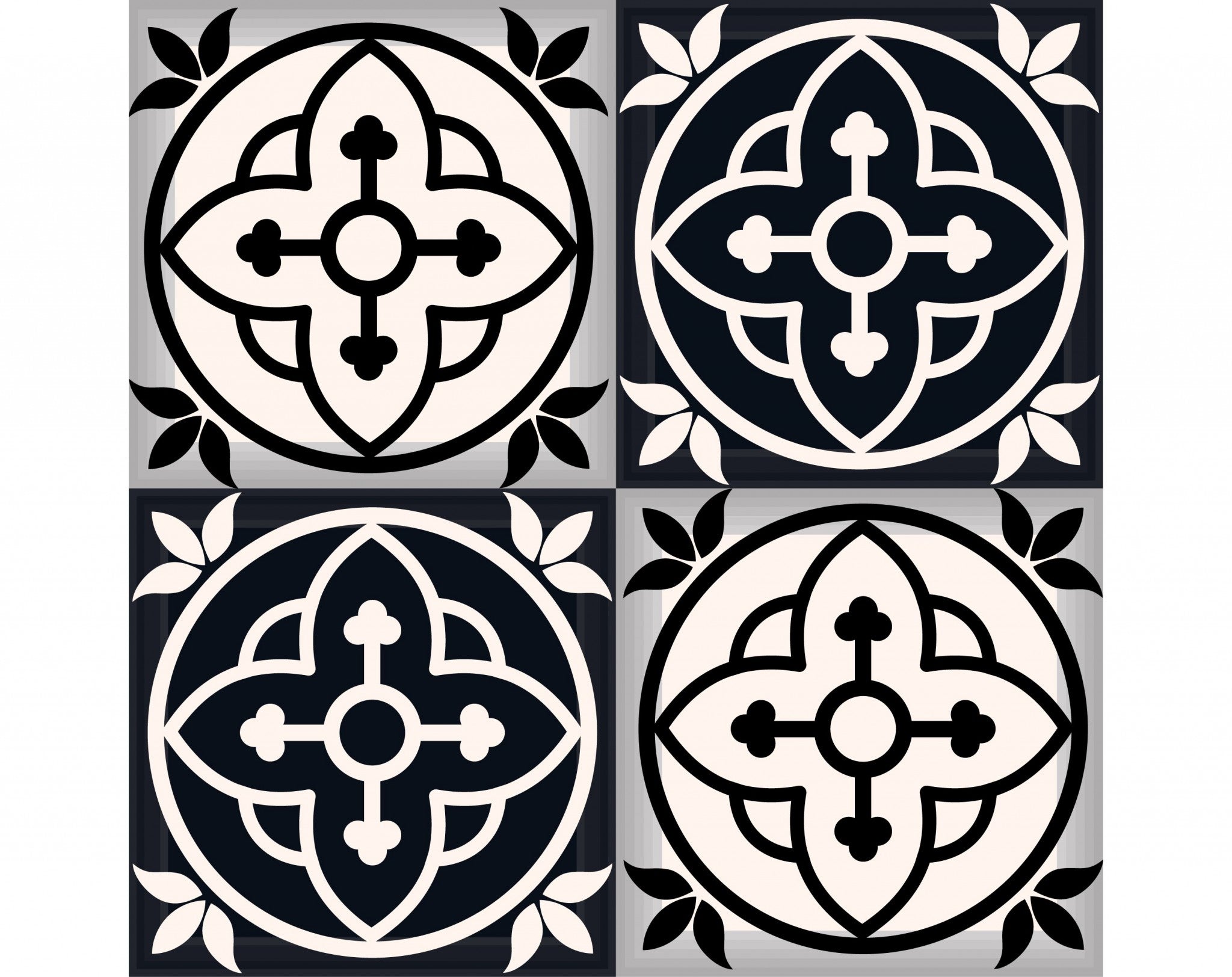 4" X 4" Black And White Rory Peel And Stick Removable Tiles