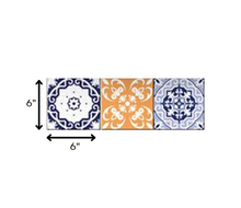 Yellow White And Blues Peel And Stick Removable Tiles - 4