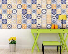 Yellow White And Blues Peel And Stick Removable Tiles - 4